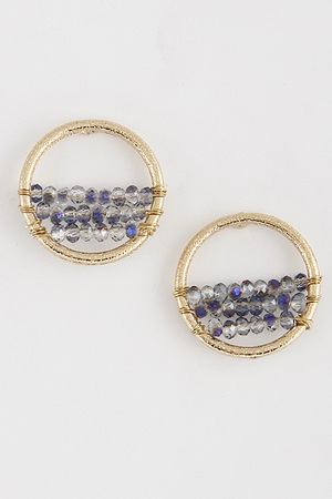 Simple Circle 3 Layered Bead Earrings 6CCB5